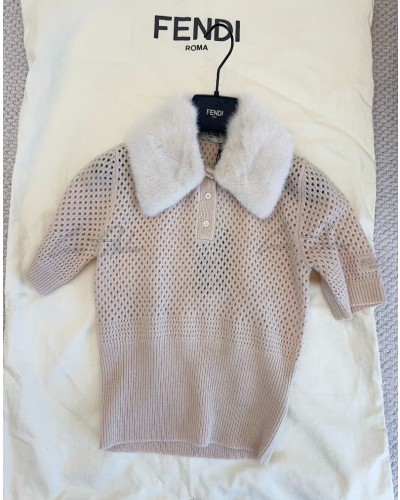 Mink trimming knit