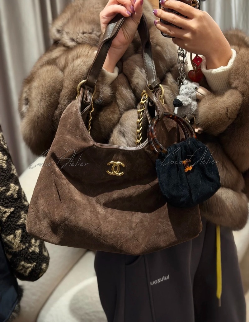 Suede hobo bag