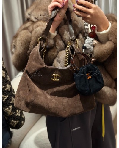 Suede hobo bag