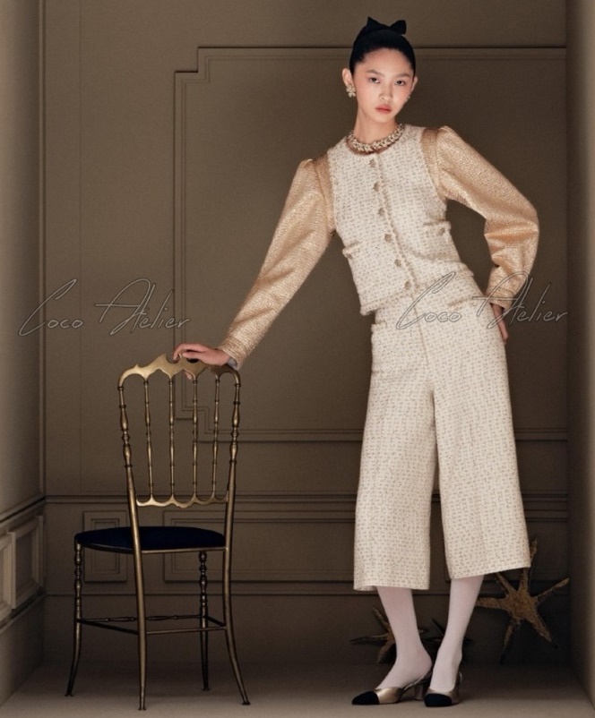 gold colored tweed