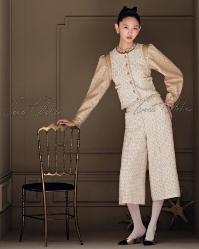 gold colored tweed