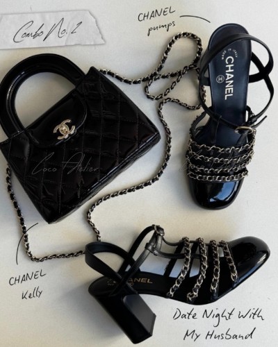 Chain strap heels