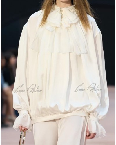 silk frill blouse