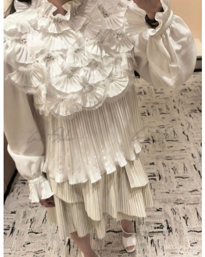 silk frill blouse
